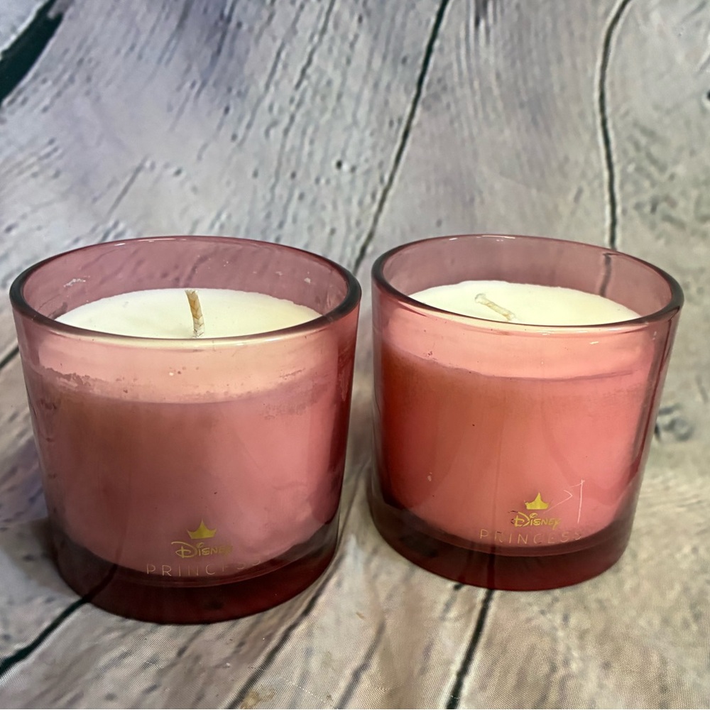 Disney Princess Mulan Crown Scented 1 wick 3” Candles BoxLunch Set‎ of 2 NO LIDS